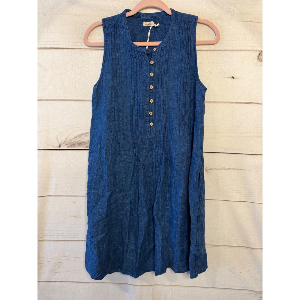Faherty Indigo Blue Sleeveless Mini Dress